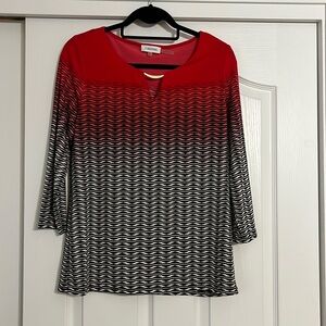 Red black/white ombré Calvin Klein blouse